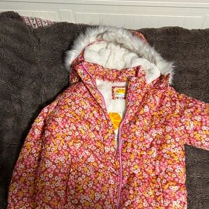C&C California Floral Pink Kids Puffer Jacket
